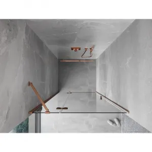 MEXEN/S - Mist-H sprchové dvere krídlové ľavé 70, transparent, meď kartáčovaná 8A5-070-000-65-00-L