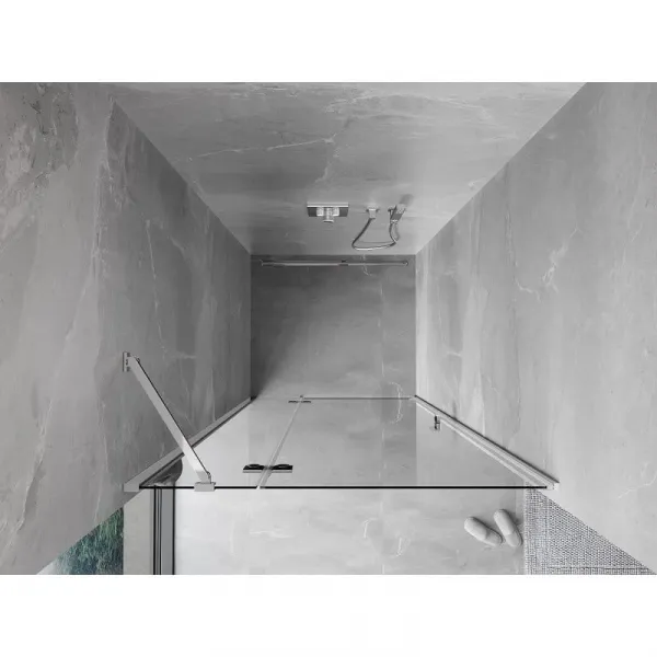 MEXEN/S - Mist-H sprchové dvere krídlové ľavé 80, transparent, chróm 8A5-080-000-01-00-L