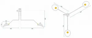 TooLight Stropné svietidlo APP569-3C čierne