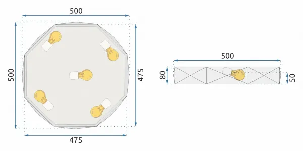 TooLight Stropné svietidlo Klan 50 cm čierne