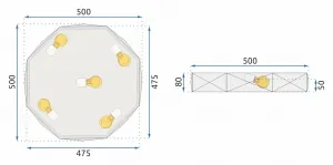 TooLight Stropné svietidlo Klan 50 cm čierne