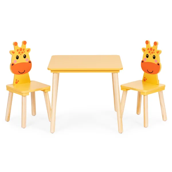 ECOTOYS Sada dětského nábytku ŽIRAFA žlutá