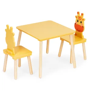 ECOTOYS Sada dětského nábytku ŽIRAFA žlutá