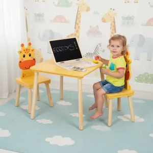 ECOTOYS Sada dětského nábytku ŽIRAFA žlutá