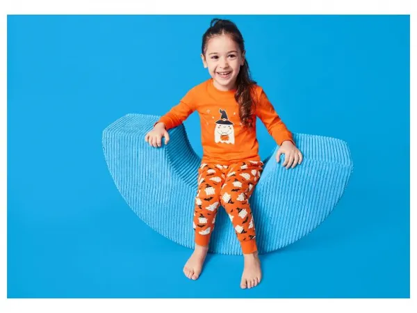 lupilu® Dievčenské pyžamo s halloweenskym motívom (oranžová, 98/104)