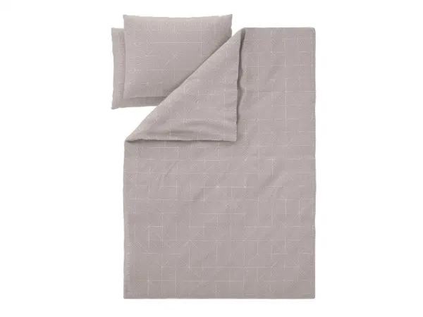 Livarno® Posteľná bielizeň zo saténového mikrovlákna, 200 x 220 cm (geometrický vzor/béžová)