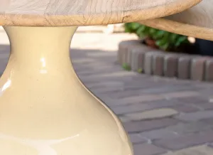 June konferenčný stolík Ø80 cm krémový