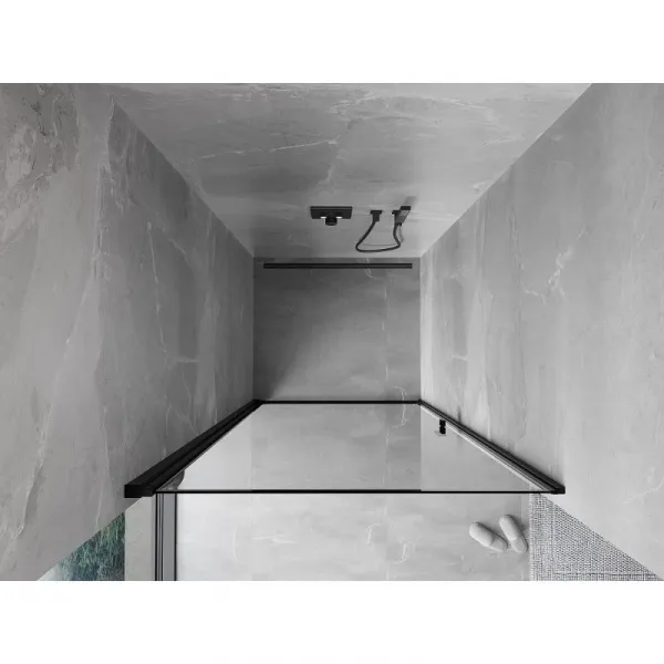 MEXEN - MIST dverná časť (1d) 70x200 cm 6mm čierna, okraj, ľavé 8A2-070-000-70-70-L