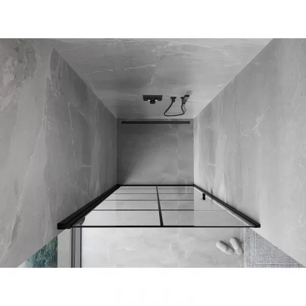 MEXEN - MIST dverná časť (1d) 70x200 cm 6mm čierna, dekor, ľavé 8A2-070-000-70-77-L