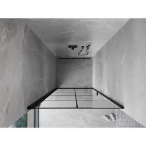 MEXEN - MIST dverná časť (1d) 70x200 cm 6mm čierna, dekor, ľavé 8A2-070-000-70-77-L