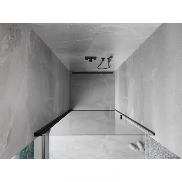MEXEN - MIST dverná časť (1d) 100x200 cm 6mm čierna, číra 8A2-100-000-70-00