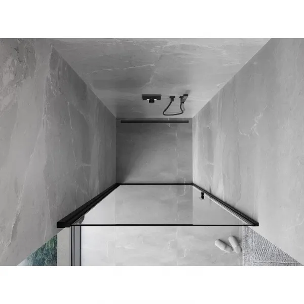 MEXEN - MIST dverná časť (1d) 80x200 cm 6mm čierna, okraj, ľavé 8A2-080-000-70-70-L