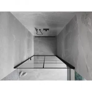 MEXEN - MIST dverná časť (1d) 80x200 cm 6mm čierna, dekor, pravé 8A2-080-000-70-77-P