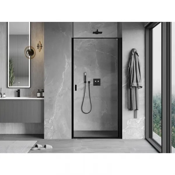 MEXEN - MIST dverná časť (1d) 70x200 cm 6mm čierna, okraj, pravé 8A2-070-000-70-70-P
