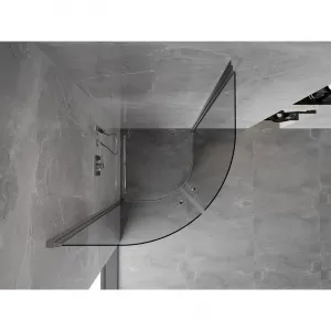 MEXEN - MIST dverná časť štvrťkruhová (2d) 80x80x200 cm 6mm chróm, číra 8A31-080-080-01-00