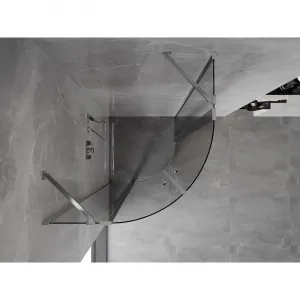 MEXEN - MIST dverná časť štvrťkruhová (2d2s) 100x100x200 cm 6mm chróm, číra 8A32-100-100-01-00