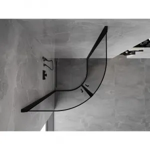 MEXEN - MIST dverná časť štvrťkruhová (2d) 80x80x200 cm 6mm čierna, okraj 8A31-080-080-70-70