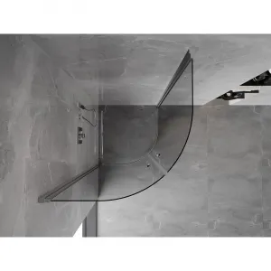 MEXEN - MIST dverná časť štvrťkruhová (2d) 90x90x200 cm 6mm chróm, číra 8A31-090-090-01-00