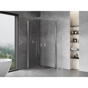 MEXEN - MIST dverná časť štvrťkruhová (2d) 80x80x200 cm 6mm chróm, číra 8A31-080-080-01-00