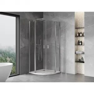 MEXEN - MIST dverná časť štvrťkruhová (2d2s) 90x90x200 cm 6mm chróm, číra 8A32-090-090-01-00