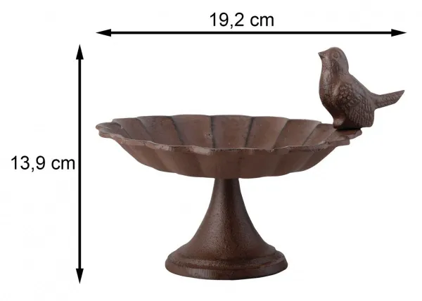 Esschert Design Stojanové vtáčie napájadlo BIRW I 13,9 cm hnedé