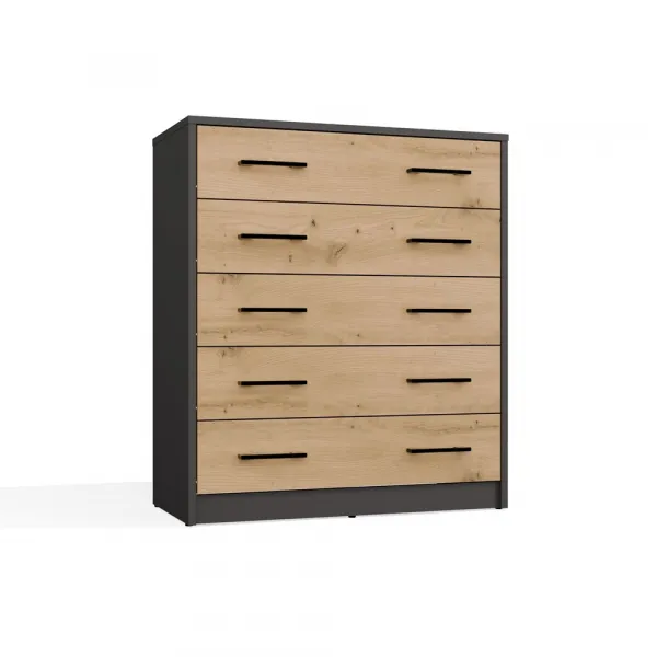 TP Living Botník ALEX 74 cm antracitový/dub artisan