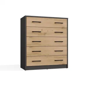 TP Living Botník ALEX 74 cm antracitový/dub artisan
