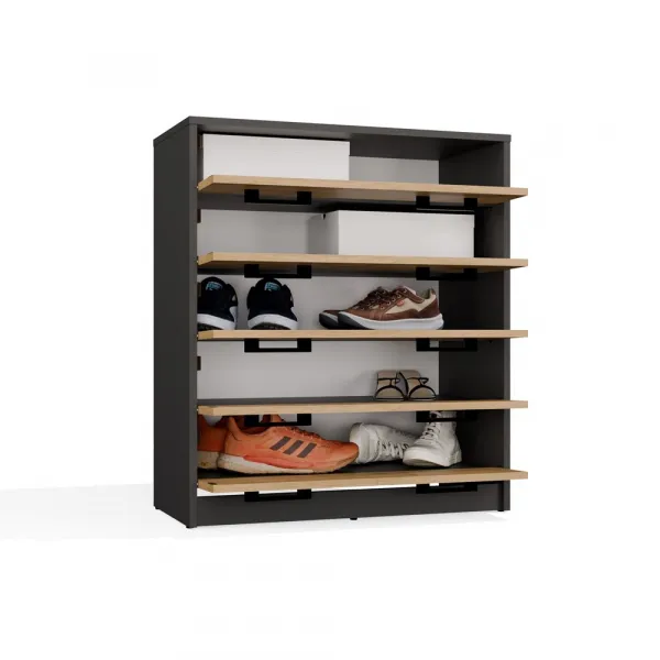 TP Living Botník ALEX 74 cm antracitový/dub artisan