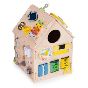 ECOTOYS Dřevěný interaktivní domeček XXL hnědý