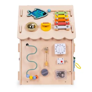 ECOTOYS Dřevěný interaktivní domeček XXL hnědý