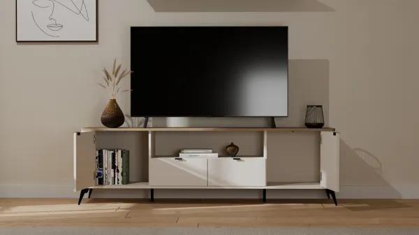 TP Living TV stolík CORDOBA 2D2S kašmírový/dub Castello