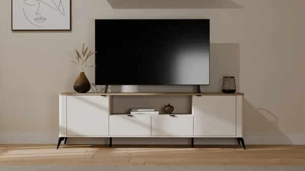 TP Living TV stolík CORDOBA 2D2S kašmírový/dub Castello