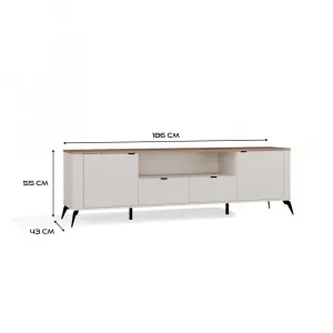 TP Living TV stolík CORDOBA 2D2S kašmírový/dub Castello