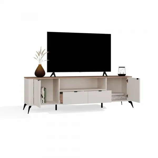 TP Living TV stolík CORDOBA 2D2S kašmírový/dub Castello
