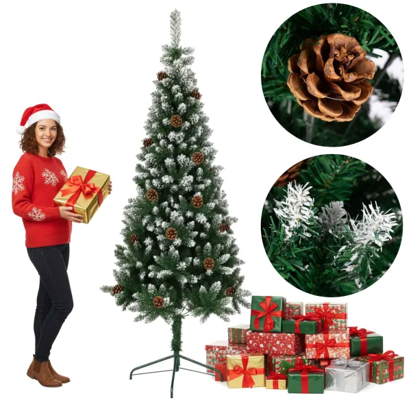 TZB Vianočný stromček so šiškami NATALE 220 cm zelený