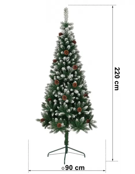TZB Vianočný stromček so šiškami NATALE 220 cm zelený