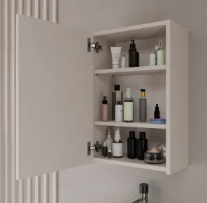TP Living Závesná kúpeľňová skrinka so zrkadlom POLA 1DL kašmírová