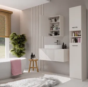 TP Living Závesná kúpeľňová skrinka so zrkadlom POLA 1DL kašmírová