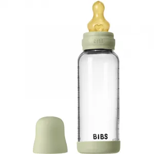 BIBS Baby Glass Bottle Round Latex antikoliková fľaša Sage 240 ml