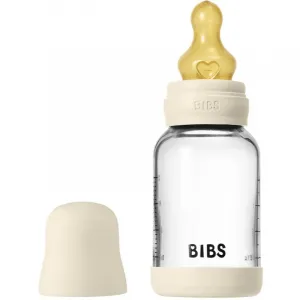 BIBS Baby Glass Bottle Round Latex antikoliková fľaša Ivory 120 ml