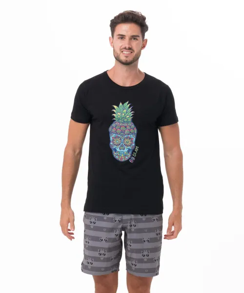 Pánske tričko 69SLAM PINE SKULL BLACK (MTGPLL-BK) M