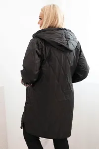 Legínovo Dámska zimná prešívaná bunda Plus Size s leopardím vzorom a kapucňou hnedá Farba: Tmavoružová, Veľkosť: UNI