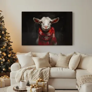 Obraz vianočná koza so šálom