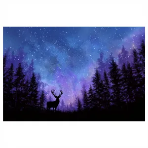 Obraz vianočný jeleň v magickom lese