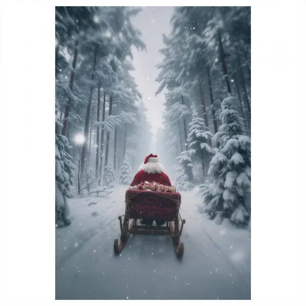Vianočný obraz rozprávkový santa v lese