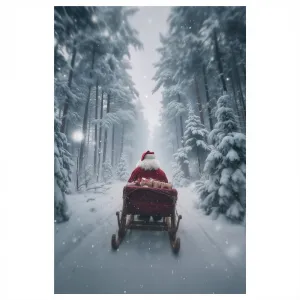 Vianočný obraz rozprávkový santa v lese