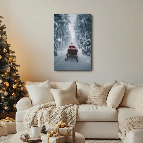 Vianočný obraz rozprávkový santa v lese