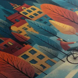 Obraz cyklista v zimnom meste