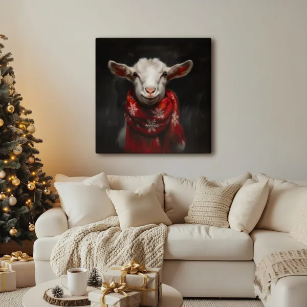 Vianočný obraz roztomilá koza