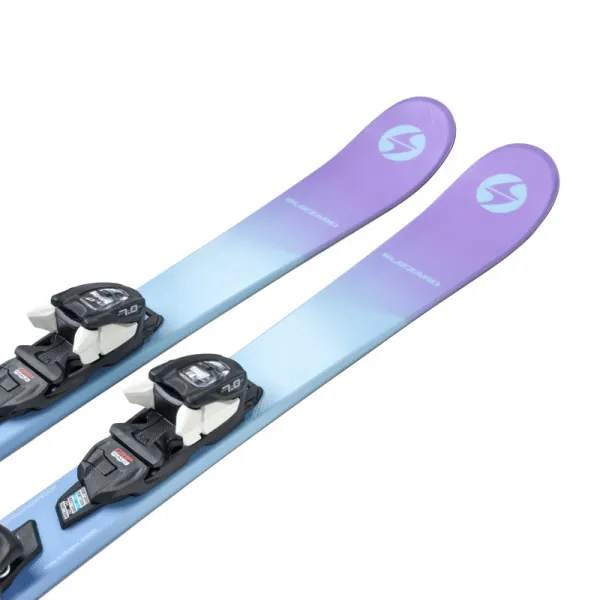 Juniorské lyže na zjazdovku - on piste s viazaním BLIZZARD Sheeva Twin JR + FDT JR 7 WB, teal purple